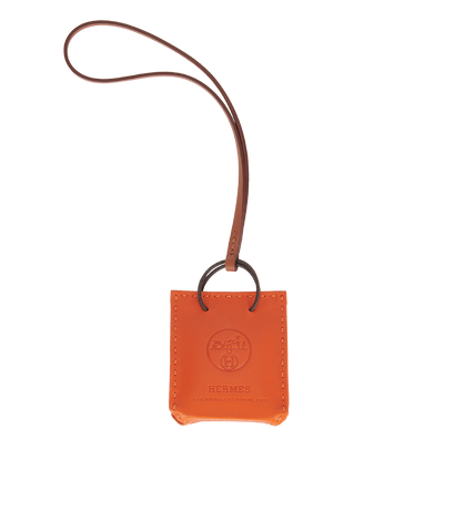 Hermes Shopping Bag Charm, front view